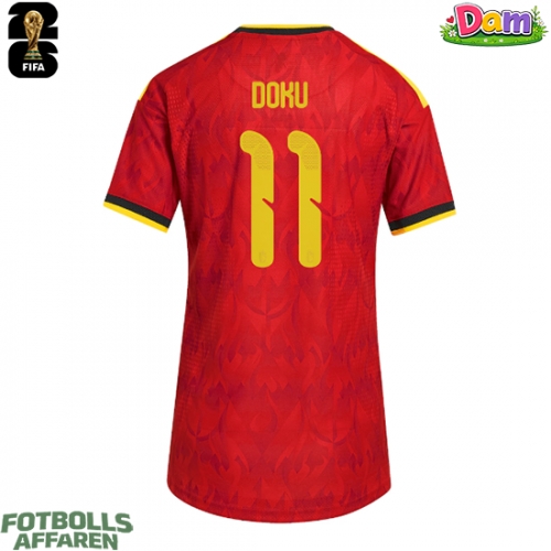 Belgien Jeremy Doku #11 Hemmatröja Kvinnor VM 2026 Kortärmad